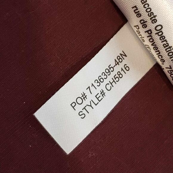 Lacoste Men's Casual Button Down Shirt - Burgundy - Picture 8 of 10